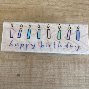 Hero Arts Happy Birthday Candles F2729 2003 Rubber Stamp Wood